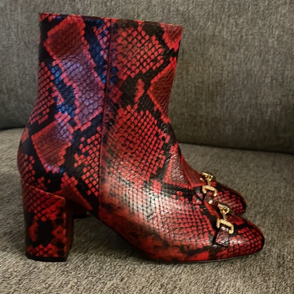 Cavalli Class By Roberto Cavalli Red Python Bootie - Picture 8 of 16